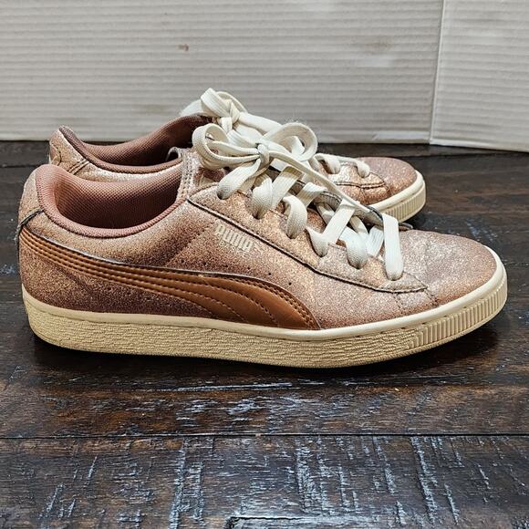 Puma pink glitter‎ sneakers size 5.5 - Picture 1 of 7